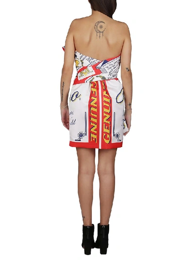 Shop Moschino Bow Printed Dress In Multi