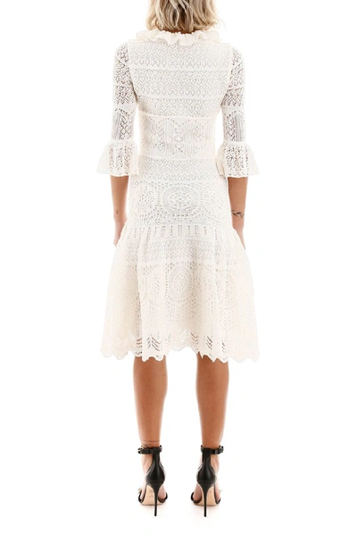 Shop Alexander Mcqueen Lace Midi Dress In White