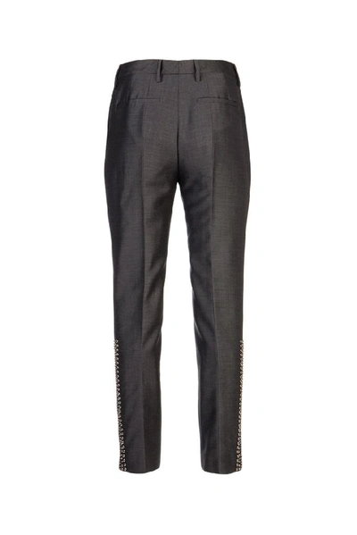 Shop Prada Cropped Stud Embellished Trousers In F0308
