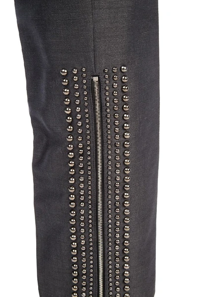 Shop Prada Cropped Stud Embellished Trousers In F0308