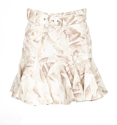 Shop Zimmermann Super Eight Safari Skirt In White