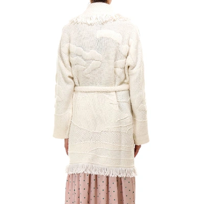 Shop Alanui Polar View Embroidered Cardigan In White