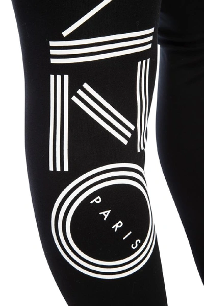 Shop Kenzo Logo Printed Leggings In Black