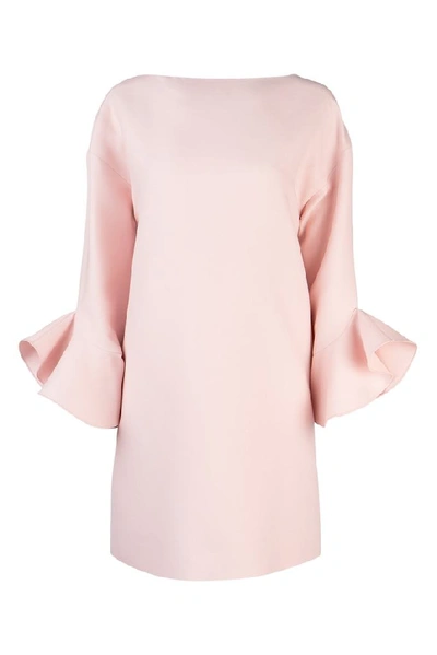 Shop Valentino Ruffled Sleeve Mini Dress In Pink