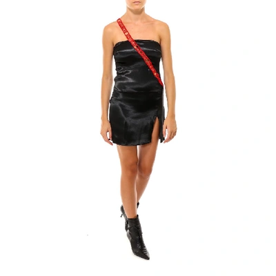 Shop Gcds Logo Strap Mini Dress In Black