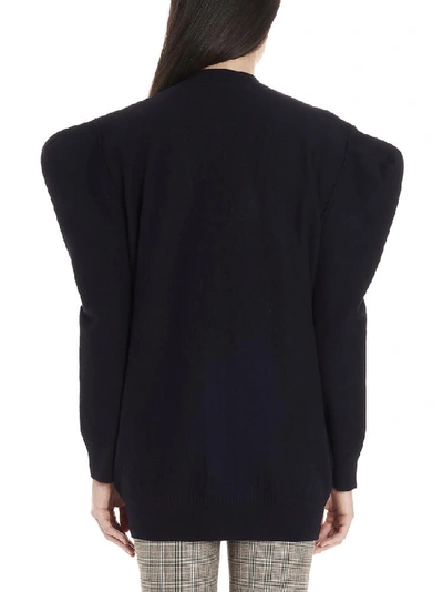 Shop Stella Mccartney Structured Shoulders Cardigan In Blue