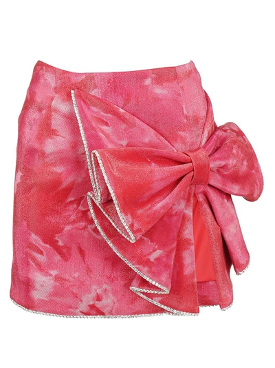 Shop Area Bow Detail Mini Skirt In Pink