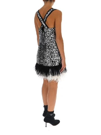 Shop Proenza Schouler Feather Trim Leopard Print Mini Dress In Multi