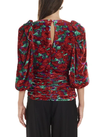 Shop Magda Butrym Floral Ruched Top In Multi