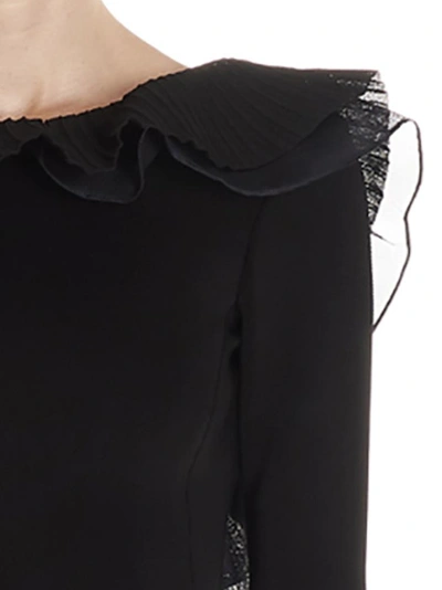 Shop Antonino Valenti Ruffle Trimmed Dress In Black