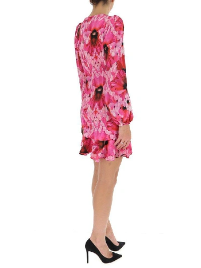 Shop Alexander Mcqueen Floral Printed Mini Dress In Pink