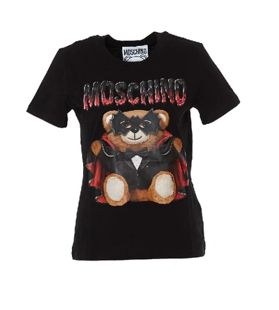 Shop Moschino Bat Teddy Print T In Black