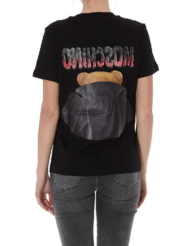 Shop Moschino Bat Teddy Print T In Black