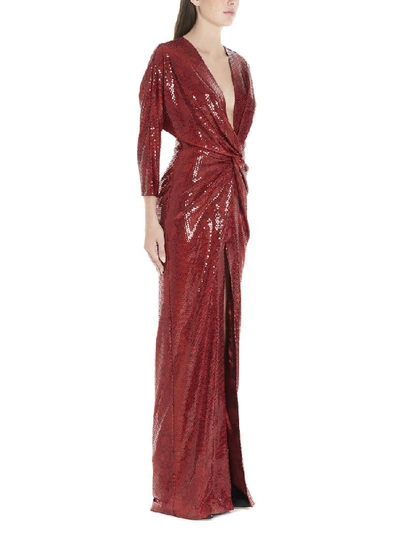 Shop In The Mood For Love Draped Front Split Dress In Red