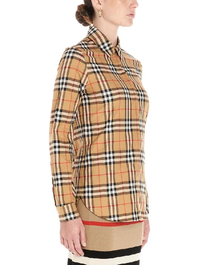 Shop Burberry Check Print Shirt In Multi