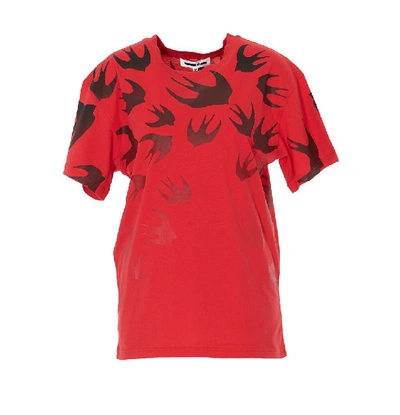 Shop Mcq By Alexander Mcqueen Mcq Alexander Mcqueen Swallow Printed T In Red