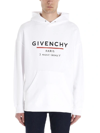 Shop Givenchy Logo Printed Hoodie In White