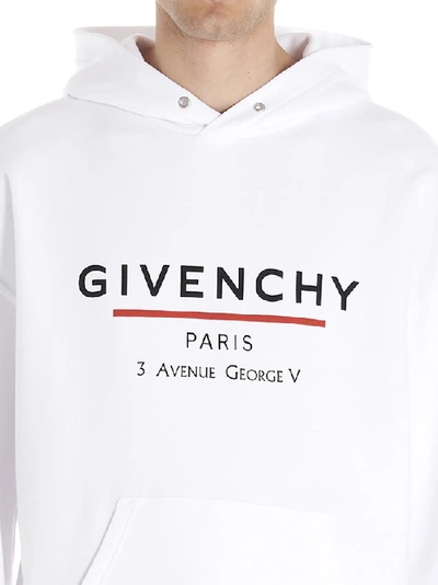 Shop Givenchy Logo Printed Hoodie In White