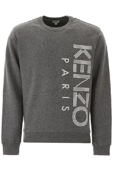 Shop Kenzo Logo Printed Sweatshirt In Grey