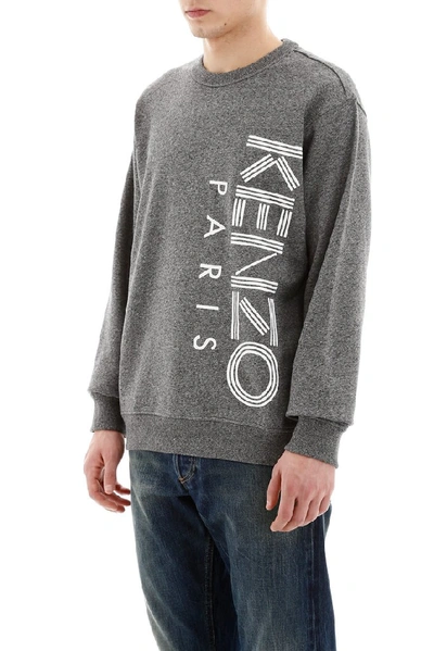 Shop Kenzo Logo Printed Sweatshirt In Grey