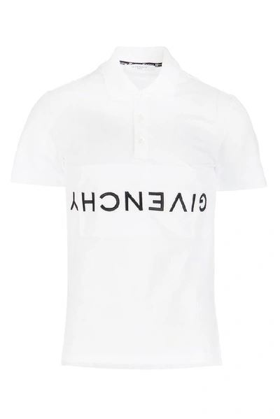 Shop Givenchy Logo Print Polo Shirt In White