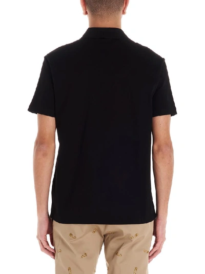 Shop Versace Medusa Embroidered Polo Shirt In Black