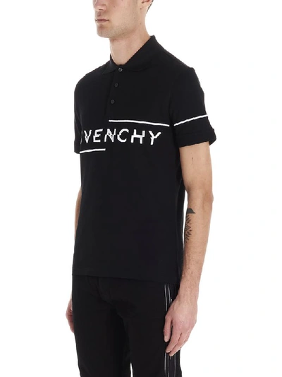 Shop Givenchy Logo Embroidered Polo Shirt In Black