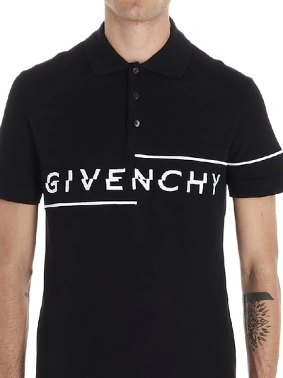 Shop Givenchy Logo Embroidered Polo Shirt In Black