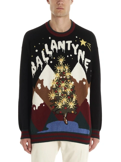 Shop Ballantyne Logo Christmas Sweater In Multi