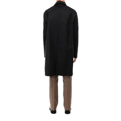 Shop Mackintosh Concealed Closure Coat In Black