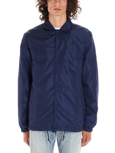 Shop Martine Rose Buttoned Logo Jacket In Blue