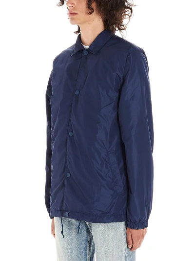 Shop Martine Rose Buttoned Logo Jacket In Blue