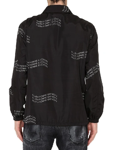 Shop Givenchy Logo Buttoned Windbreaker In Black