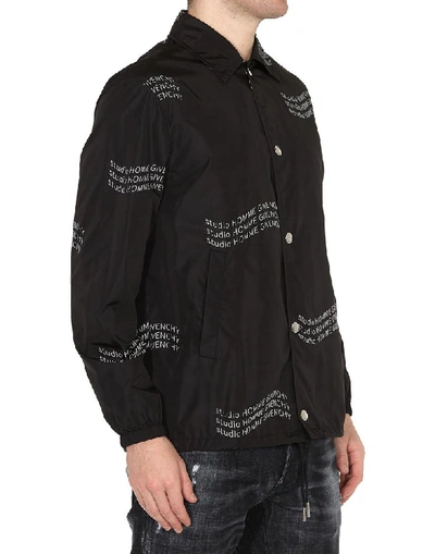 Shop Givenchy Logo Buttoned Windbreaker In Black
