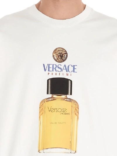 Shop Versace Logo Printed Sweatshirt In White