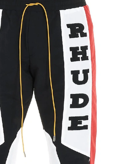 Shop Rhude Logo Panelled Track Pants In Multi