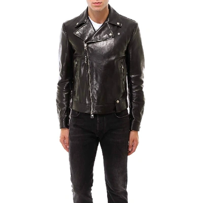 Shop Alexander Mcqueen Skull Detail Leather Jacket In Black