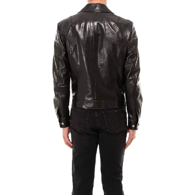 Shop Alexander Mcqueen Skull Detail Leather Jacket In Black