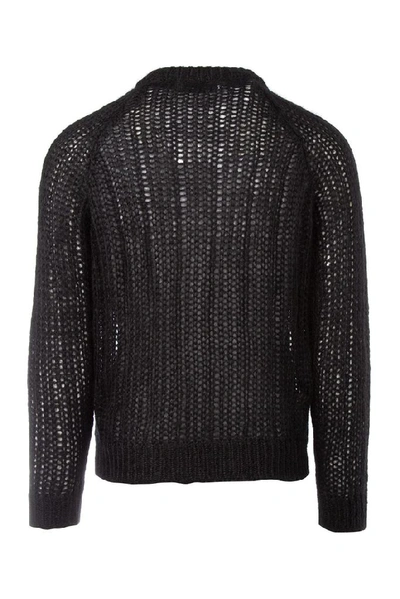 Shop Prada Knitted Crewneck Sweater In F0002