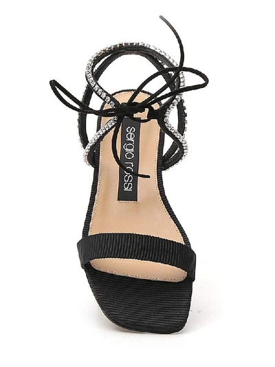 Shop Sergio Rossi Embellished Sandals In Black