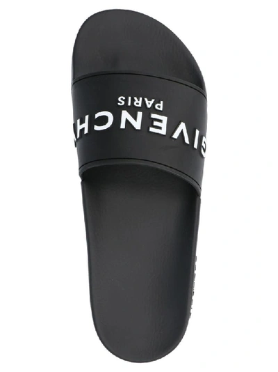 Shop Givenchy Logo Embossed Slides In Black
