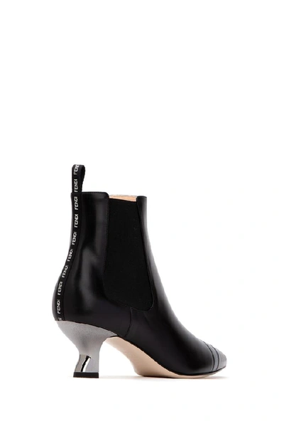 Shop Fendi Colibri Pointy Toe Ankle Boots In Black