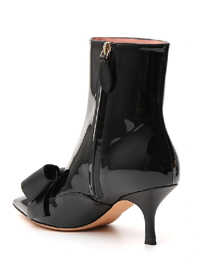 Shop Rochas Pointed Toe Bow Detail Ankle Boots In Black