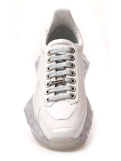 Shop Jimmy Choo Diamond Chunky Sole Sneakers In White