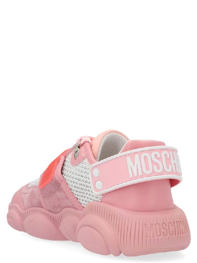 Shop Moschino Teddy Roller Skates Sneakers In Pink