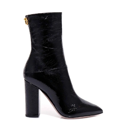 Shop Valentino Block Heel Ankle Boots In Black