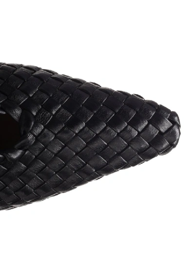 Shop Bottega Veneta Woven Almond Pumps In Black