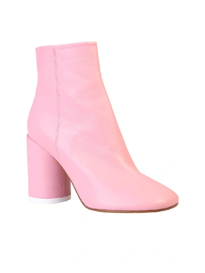 Shop Mm6 Maison Margiela Block Heel Boots In Pink