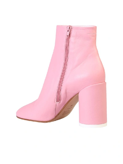 Shop Mm6 Maison Margiela Block Heel Boots In Pink