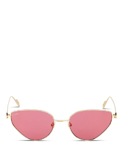 Shop Cartier Cat Eye Frame Sunglasses In Multi